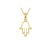 Pendentif diamants synthétiques ronds 0.11 carat or jaune 14 carats Yara